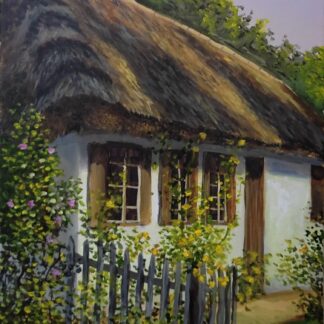 Casinha de campo com telhado de palha