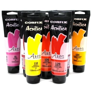 Kit Tinta acrílica Corfix Arts 120ml de pintura em tela (8 Cores)